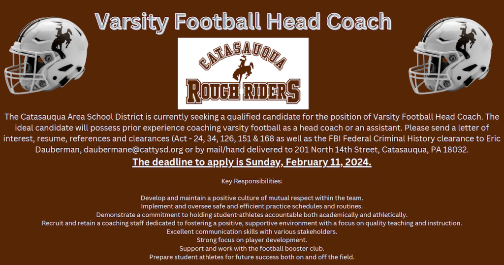Coaching Jobs The Catasauqua HS (District 11 Class 2A)